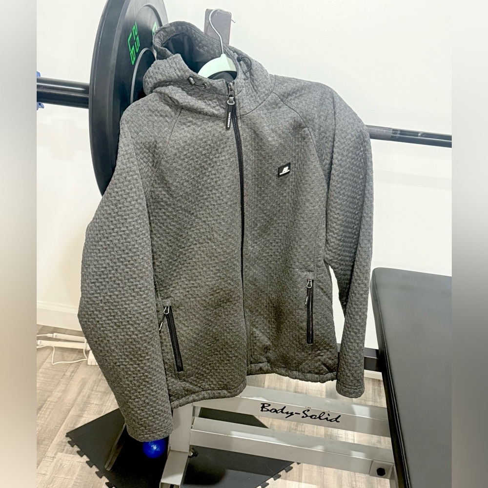 New Balance Men's Textured Charcoal Gray Performance Jacket Sz Small
